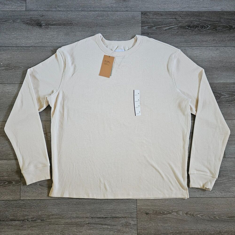Mens Goodfellow Vintage Textured Waffle Knit Long Sleeve Crew neck Shirt XL - Picture 1 of 3